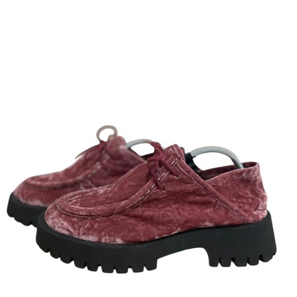 Free People Convertible Velvet Loafer Oxfords In Smoked Pink Women's Sz 8.5 - Picture 2 of 7